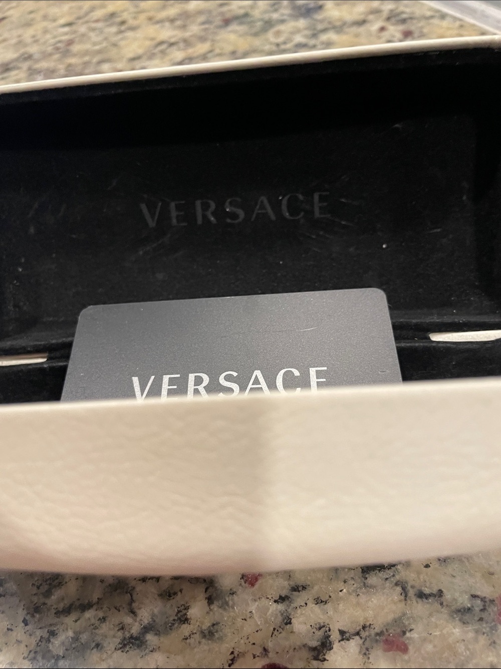 Versace White and Black Women's Glasses Case